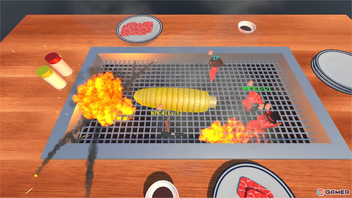 お肉となって最後まで焦げずに生き残れ！最大4人のハチャメチャパーティーゲーム「BATTLE MEATING」が発売の画像5