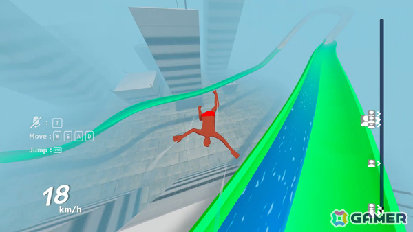 最大8人でウォータースライダーを駆け下りるパーティレースゲーム「AQUA FALL」デモ版が配信！誰よりも早くゴールのプールへ飛び込もうの画像3