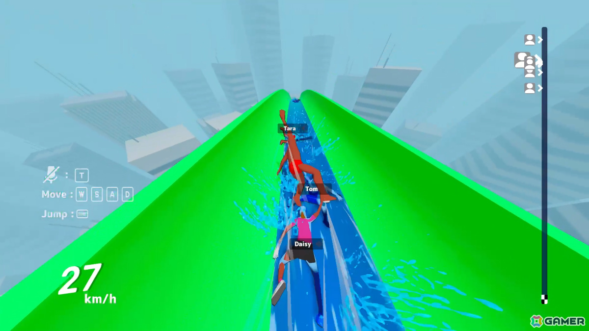 最大8人でウォータースライダーを駆け下りるパーティレースゲーム「AQUA FALL」デモ版が配信！誰よりも早くゴールのプールへ飛び込もうの画像