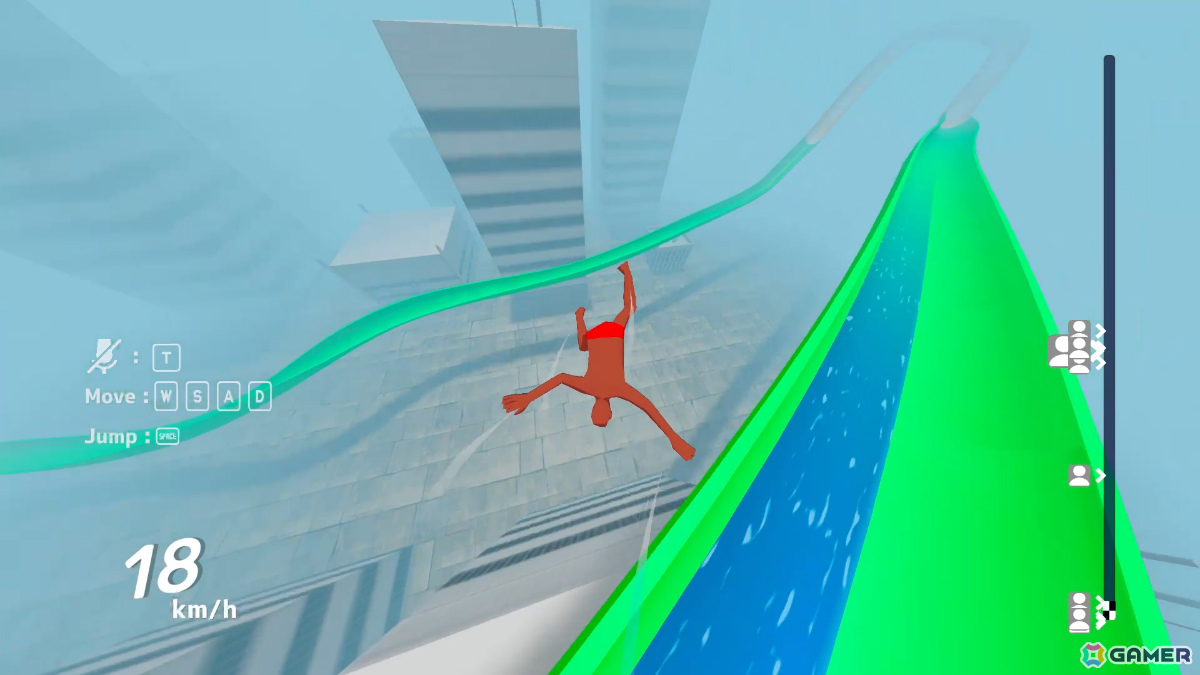 最大8人でウォータースライダーを駆け下りるパーティレースゲーム「AQUA FALL」デモ版が配信！誰よりも早くゴールのプールへ飛び込もうの画像