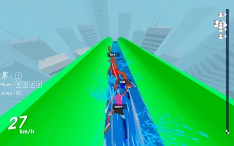最大8人でウォータースライダーを駆け下りるパーティレースゲーム「AQUA FALL」デモ版が配信！誰よりも早くゴールのプールへ飛び込もう