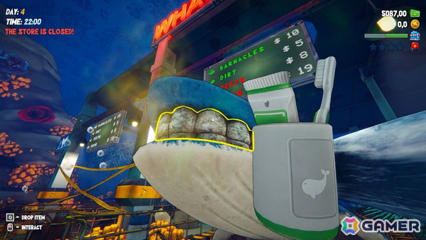 イルカに変装したサメとなってお店を切り盛り!最大4人協力プレイ対応の経営シム「シャーク・マート」のデモが配信の画像