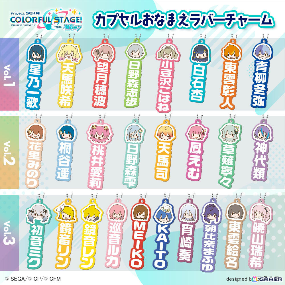「プロセカ」カプセルトイ「ふわぷち カプセルおなまえラバーチャーム」が10月下旬より3カ月連続で発売!の画像