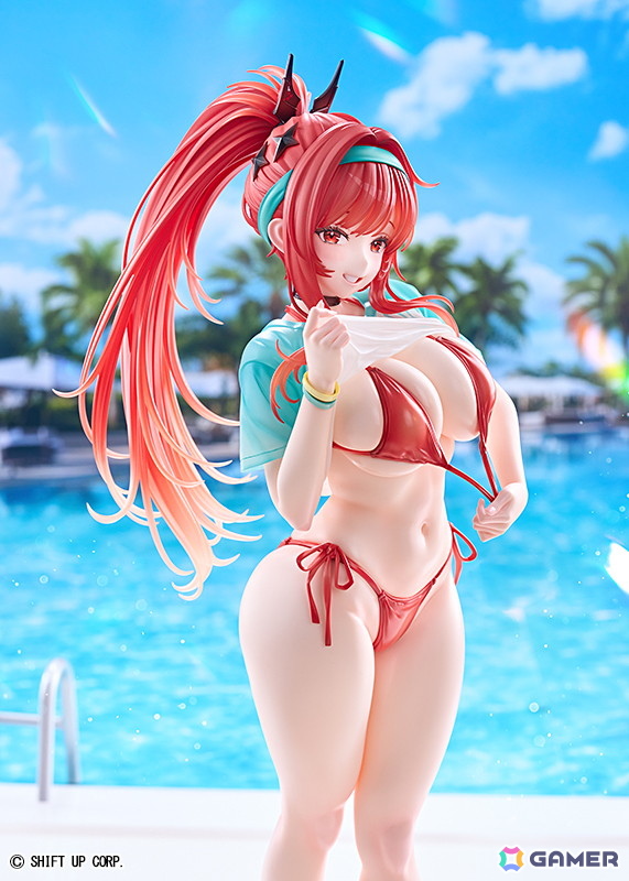 「勝利の女神：NIKKE」ラピ：レッドフードがレッドフレーバー衣装で登場！目を引く胸元や挑発的で美しいボディラインを1/4スケールのビッグサイズで再現の画像