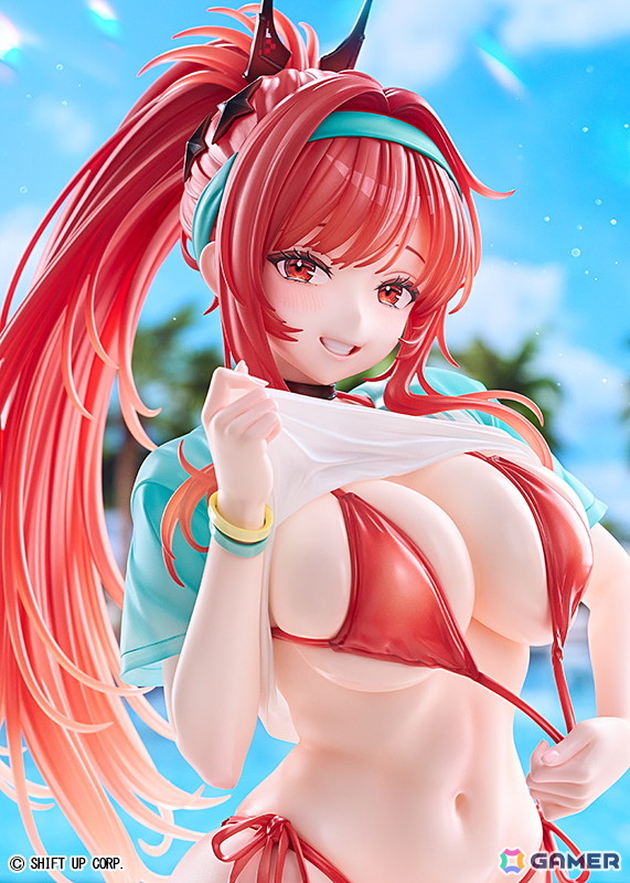 「勝利の女神：NIKKE」ラピ：レッドフードがレッドフレーバー衣装で登場！目を引く胸元や挑発的で美しいボディラインを1/4スケールのビッグサイズで再現の画像