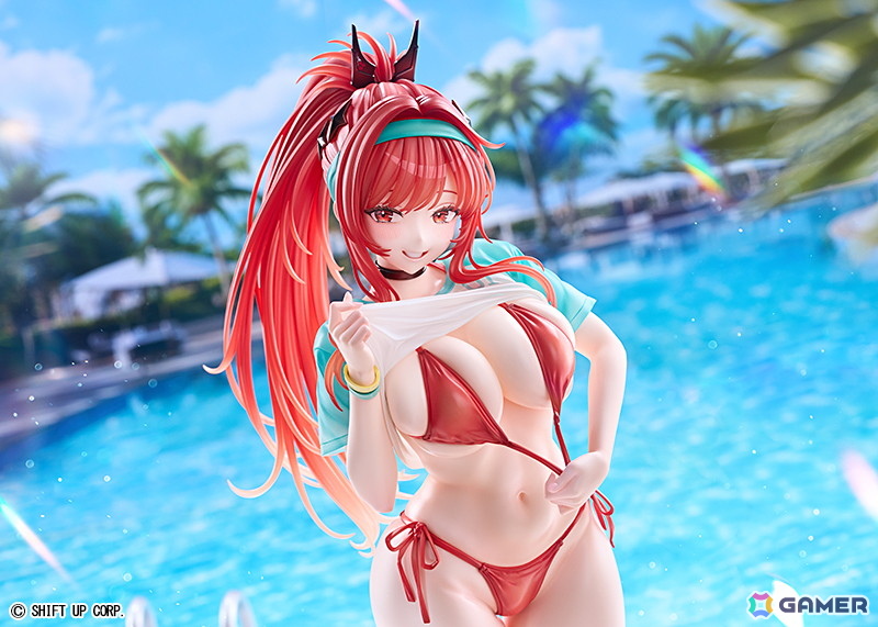 「勝利の女神：NIKKE」ラピ：レッドフードがレッドフレーバー衣装で登場！目を引く胸元や挑発的で美しいボディラインを1/4スケールのビッグサイズで再現の画像