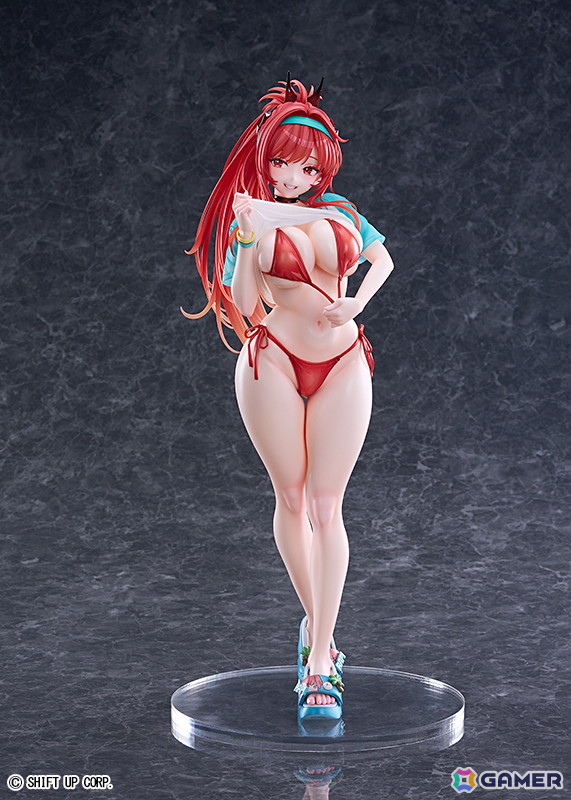 「勝利の女神：NIKKE」ラピ：レッドフードがレッドフレーバー衣装で登場！目を引く胸元や挑発的で美しいボディラインを1/4スケールのビッグサイズで再現の画像