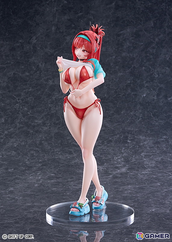 「勝利の女神：NIKKE」ラピ：レッドフードがレッドフレーバー衣装で登場！目を引く胸元や挑発的で美しいボディラインを1/4スケールのビッグサイズで再現の画像
