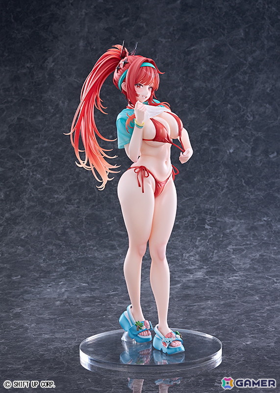 「勝利の女神：NIKKE」ラピ：レッドフードがレッドフレーバー衣装で登場！目を引く胸元や挑発的で美しいボディラインを1/4スケールのビッグサイズで再現の画像