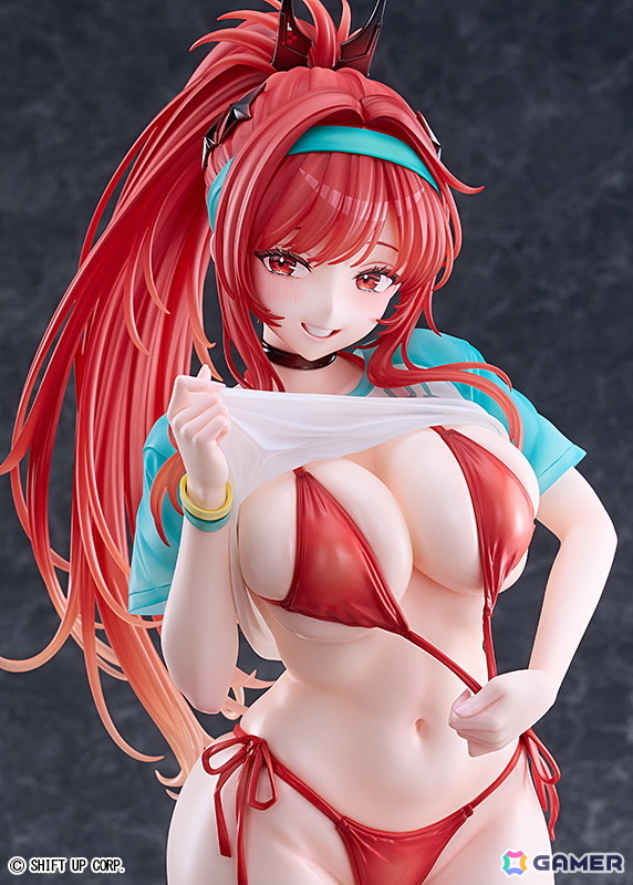 「勝利の女神：NIKKE」ラピ：レッドフードがレッドフレーバー衣装で登場！目を引く胸元や挑発的で美しいボディラインを1/4スケールのビッグサイズで再現の画像