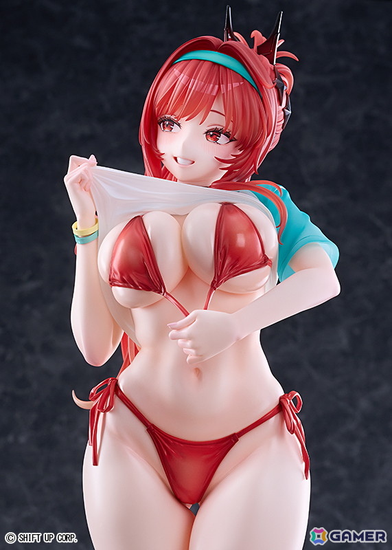 「勝利の女神：NIKKE」ラピ：レッドフードがレッドフレーバー衣装で登場！目を引く胸元や挑発的で美しいボディラインを1/4スケールのビッグサイズで再現の画像