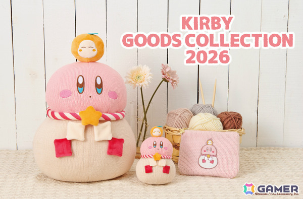 「カービィグッズコレクション 2026」の販売が郵便局で開始！鏡餅を吸い込んだカービィのクッションやマスコット、ポーチがラインナップの画像1
