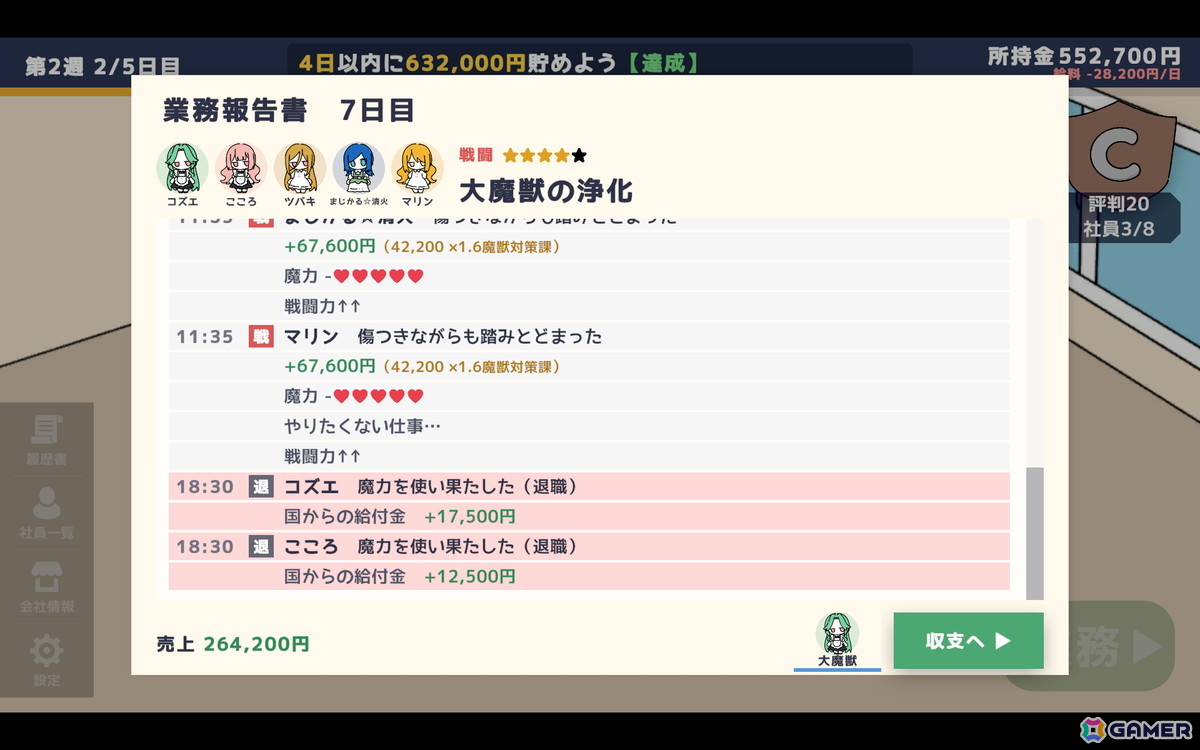 ポップな雰囲気とは裏腹に魔法少女を「使い捨て」にする経営シミュレーションゲーム「魔法少女かんぱに～」がunityroomで無料公開！の画像23