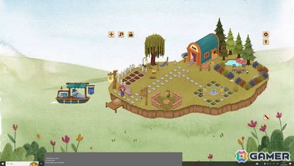 “Gloombo”の住む浮島を育てるデスクトップゲーム「Gloombo」体験版が10月8日17時に公開!作業中に作ってくれた家具や飾りを島に並べようの画像