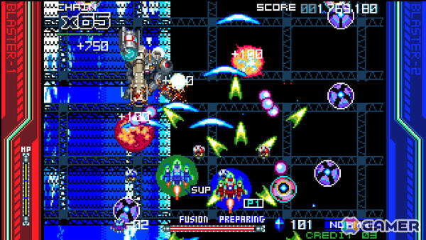 合体攻撃で敵弾ごと破壊する2人協力プレイ対応の縦スクロールSTG「Raging Blasters 2」体験版が公開!の画像