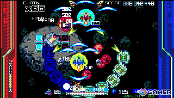 合体攻撃で敵弾ごと破壊する2人協力プレイ対応の縦スクロールSTG「Raging Blasters 2」体験版が公開!の画像