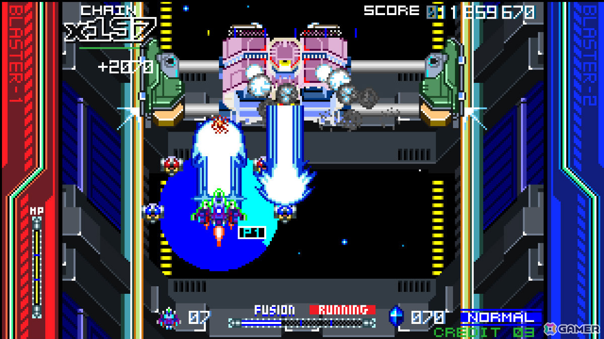 合体攻撃で敵弾ごと破壊する2人協力プレイ対応の縦スクロールSTG「Raging Blasters 2」体験版が公開！の画像9