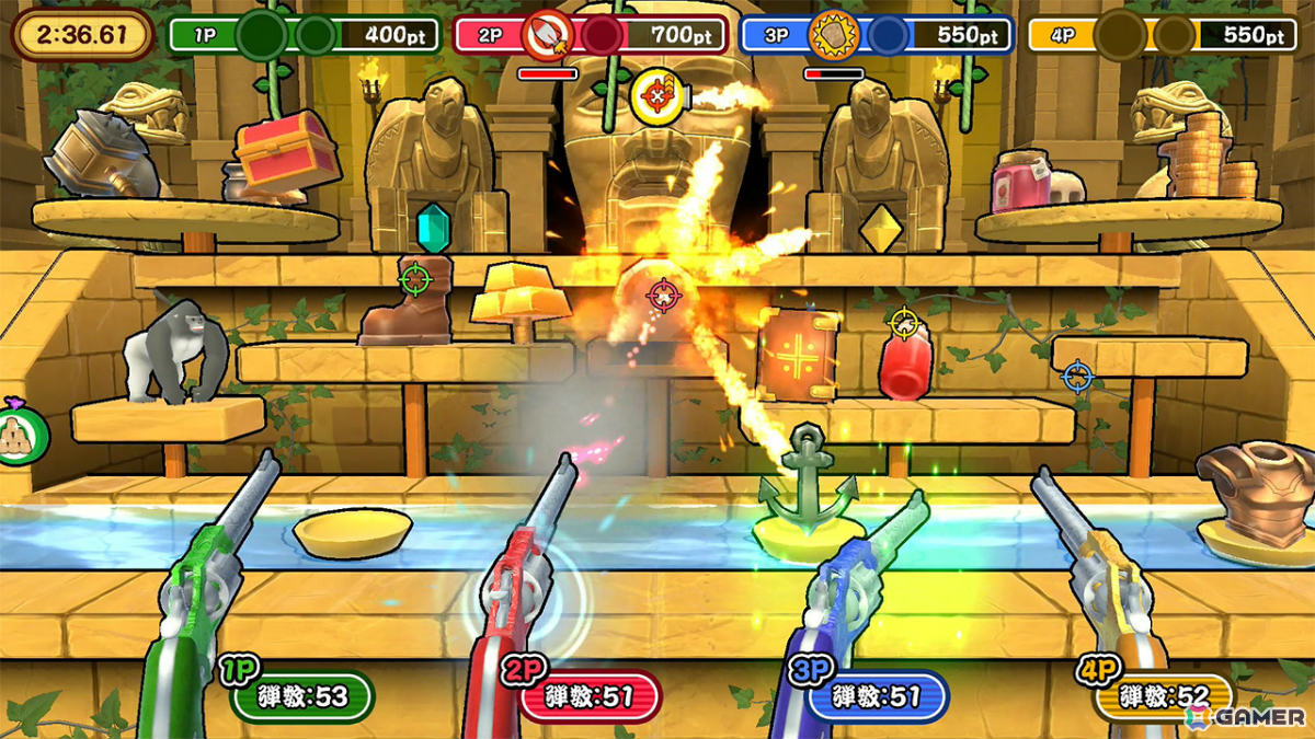 最大4人で楽しめるカジュアル射的アクション「超射的バトル」が配信！アイテムをうまく使えば一発逆転のチャンスもの画像4