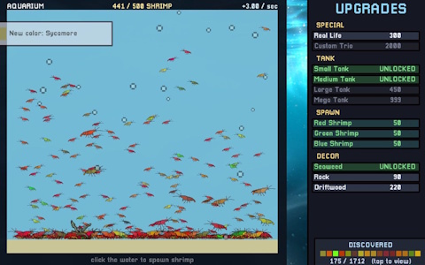 1,700種類以上のエビを発見できる放置系ゲーム「Indoor Shrimp Farming Simulator」の体験版がSteamで配信！