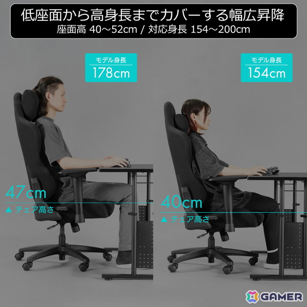 Bauhutte「G-551HT」125台限定で発売！身長200cmまで対応する高身長・スリム体型向けゲーミングチェアの画像8