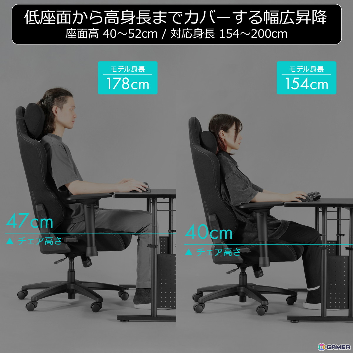 Bauhutte「G-551HT」125台限定で発売!身長200cmまで対応する高身長・スリム体型向けゲーミングチェアの画像