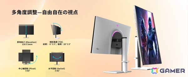 KTC「M27P6S」11月発売！4K/160Hz＆フルHD/320Hz対応、2304ゾーンMini LED搭載ゲーミングモニターの画像10