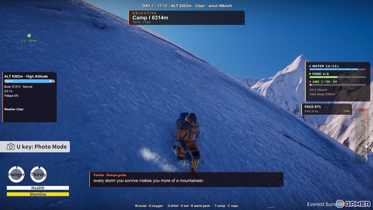 1:1で再現されたエベレストの登頂を目指す登山サバイバルゲーム「Everest: Survival Simulator」が10月29日に発売！の画像4
