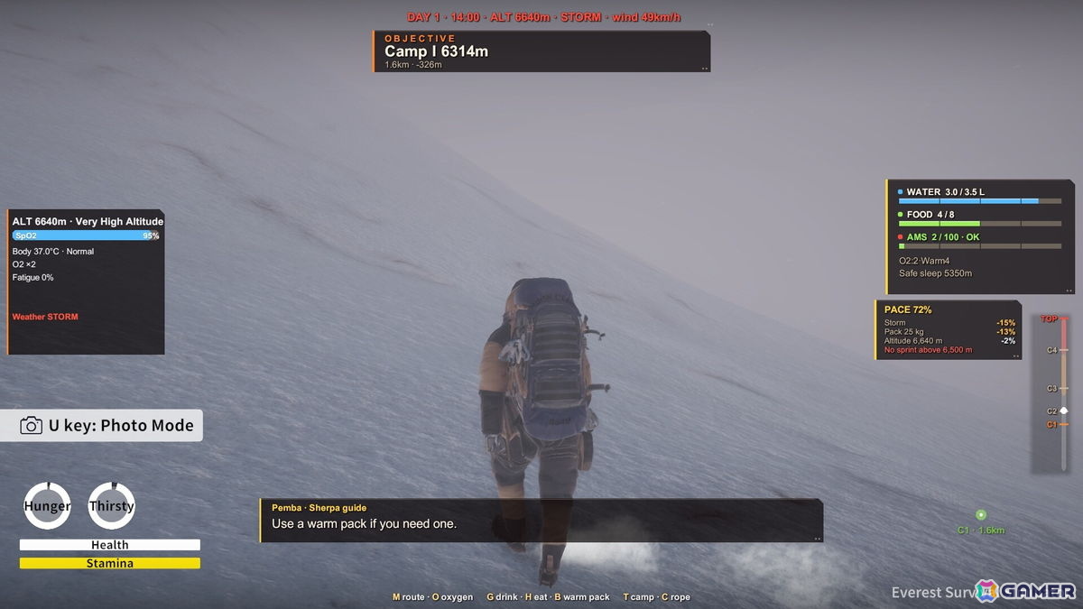 1:1で再現されたエベレストの登頂を目指す登山サバイバルゲーム「Everest: Survival Simulator」が10月29日に発売！の画像6