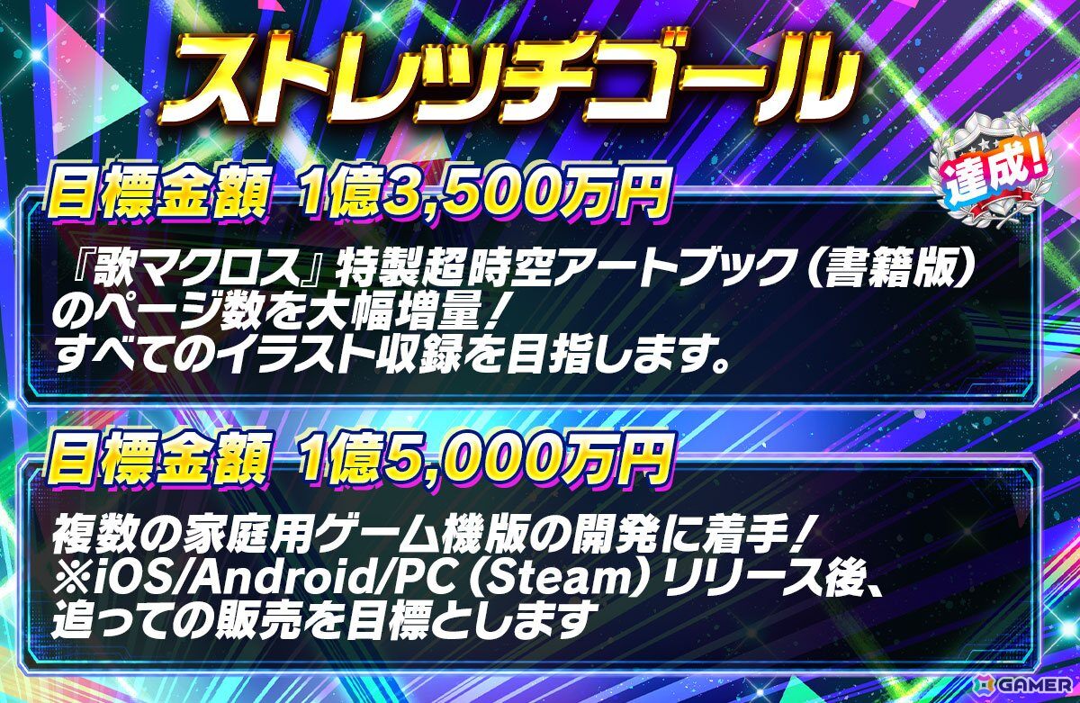 「歌マクロス」復活プロジェクト、ストレッチゴール「1億3,500万円」を達成!50万文字以上を収録した「超時空シナリオブック」などの新たなリターン2コースも公開の画像