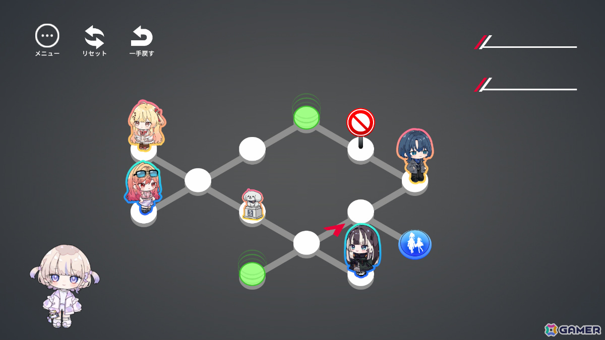 ReGLOSSのメンバーを道案内する2Dパズルゲーム「ReGLOSS: CROSS」が発売！ワープや標識などのギミックを活用しながら全70問に挑もうの画像5