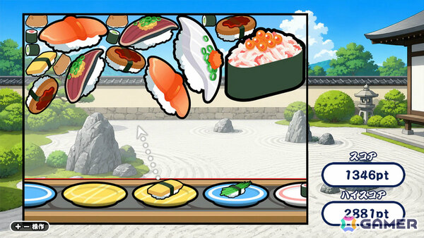「SUSHIショット」のDLC「極上ネタ&スキンパック」が配信!カニ・アワビなど豪華な寿司セットDや新たな背景スキン、BGMを収録の画像