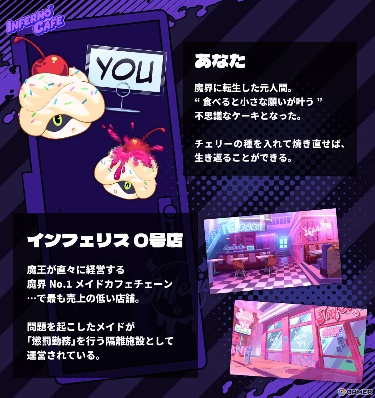 ケーキとなった自分を“喰わせて”人外メイドと絆を結ぶローグライト系ラブコメADV「Inferno Cafe」Steam体験版が配信!の画像