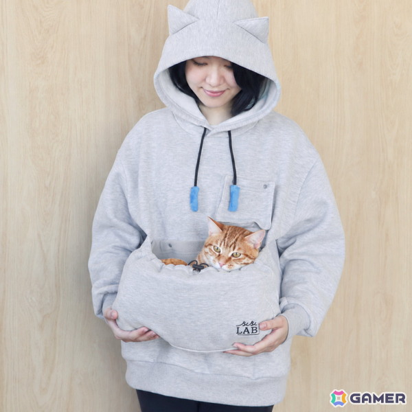 猫をお腹のポケットに入れてゲームができる「にゃんガルーパーカー3」発売！猫じゃらし紐＆撮影用スマホポケットを新搭載の画像8