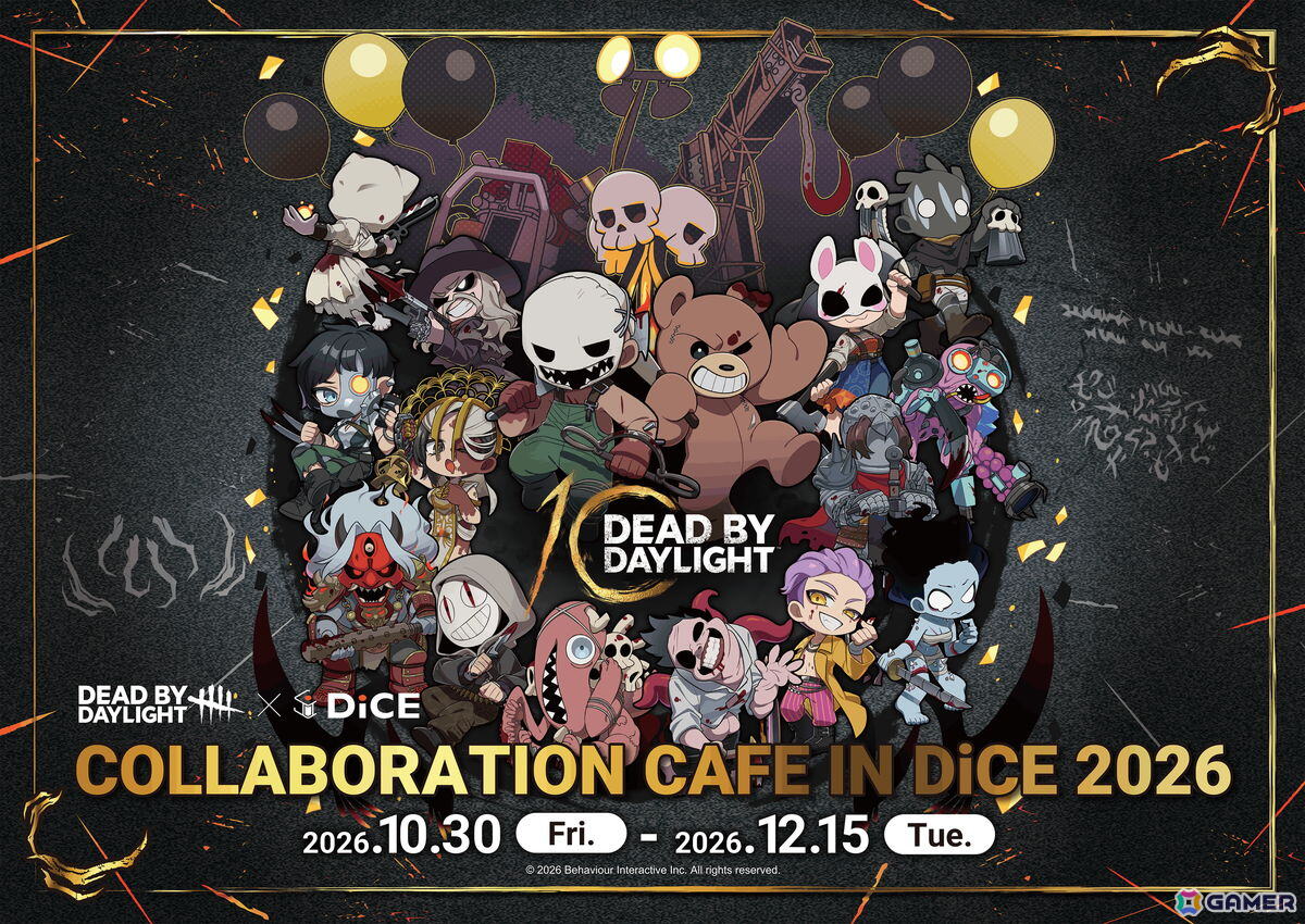 「Dead by Daylight」DiCE コラボカフェが本日より開催!ノベルティ付きコラボメニューやキーマン氏描き下ろしのグッズなどを販売の画像