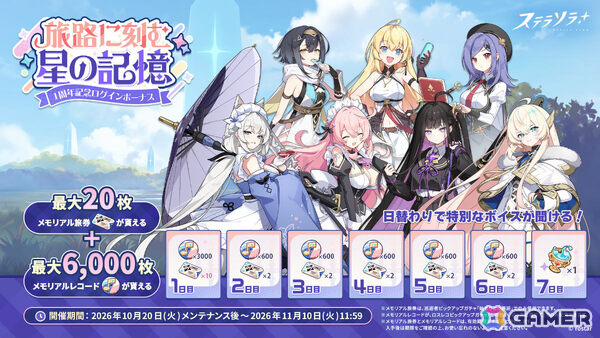 「ステラソラ」1周年記念イベント「暁天を破る、創生の光」が開催！最大100回ガチャ無料やセイナの着せ替え配布など盛りだくさんの画像9