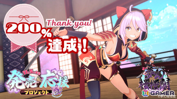 ローグライト3Dアクション「夢幻桜楼閣」クラファンの目標金額が200％を達成！SNSアイコンフレームが全員に配布の画像1