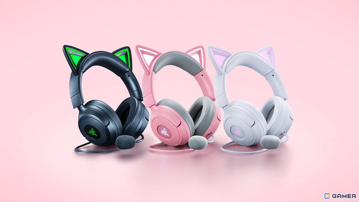 ネコミミが配信中のコメントやエモートに反応!Razerの新型ヘッドセット「Kraken Kitty V3」が登場―価格は17,580円の画像