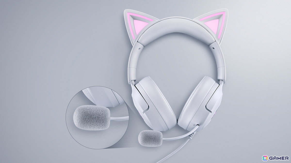ネコミミが配信中のコメントやエモートに反応!Razerの新型ヘッドセット「Kraken Kitty V3」が登場―価格は17,580円の画像