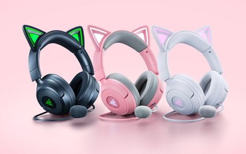ネコミミが配信中のコメントやエモートに反応！Razerの新型ヘッドセット「Kraken Kitty V3」が登場―価格は17,580円