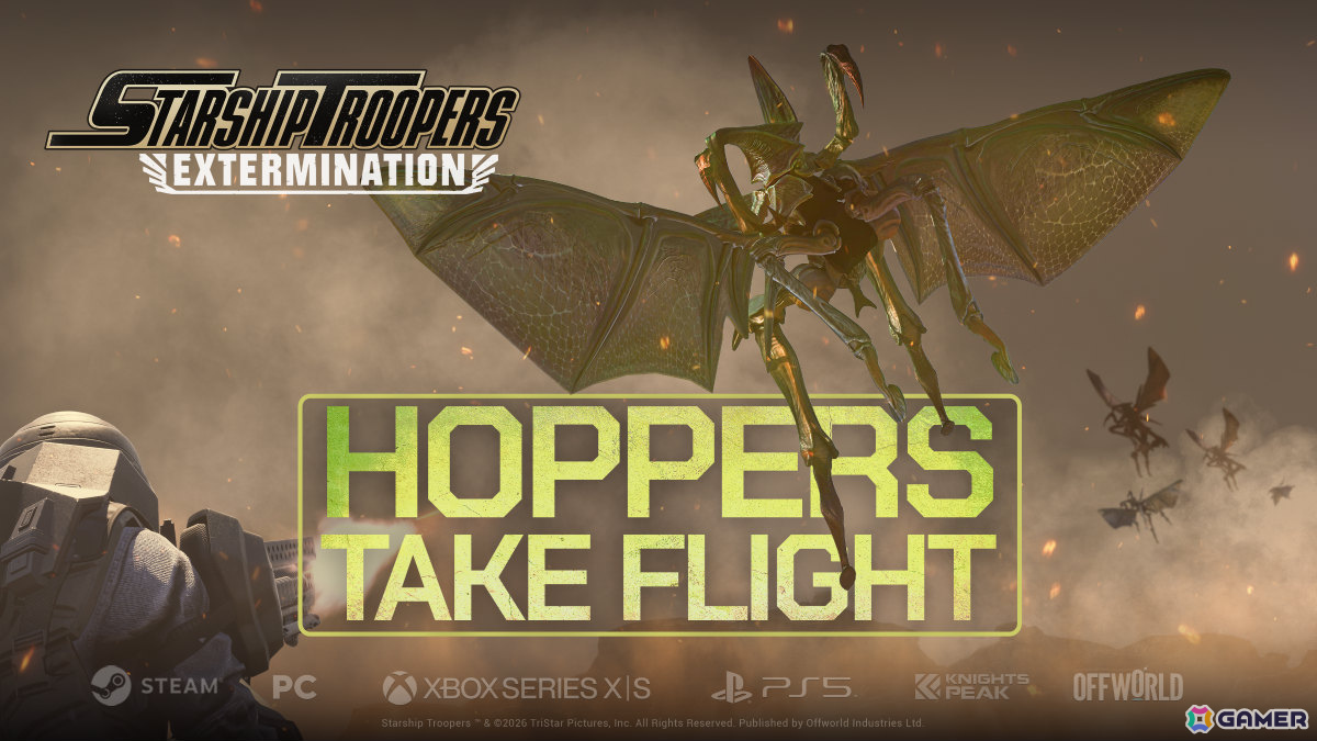 「Starship Troopers: Extermination」映画でおなじみの飛行型アラクニド「ホッパー・バグ」が襲来！発売2周年を記念する無料アップデート13が配信の画像1