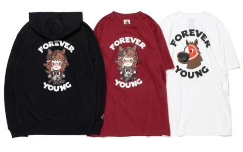 「ウマ娘」×「FORSE CLUB」フォーエバーヤングのグラフィックが落とし込まれたTシャツとジップアップフーディーが10月25日に発売!