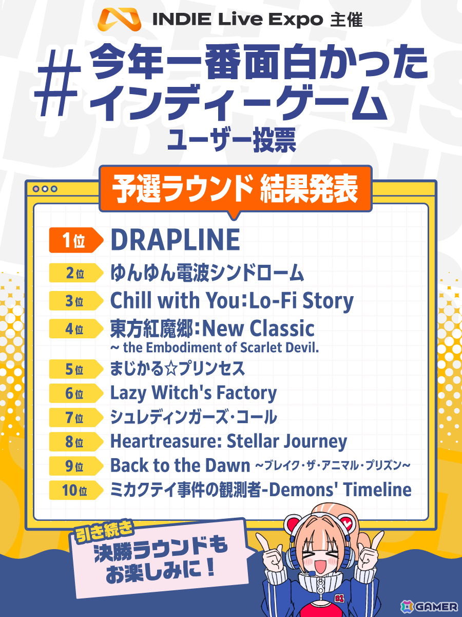 今年一番面白かったインディーゲームを決める「INDIE Live Expo Awards」のユーザー投票がスタート!投票期間は11月23日までの画像
