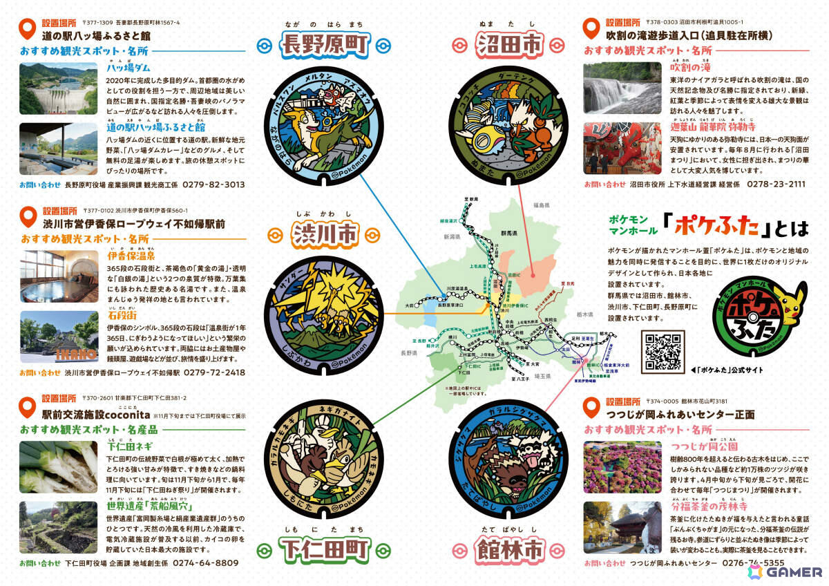 群馬県「ポケふた」周遊マップ(中面)