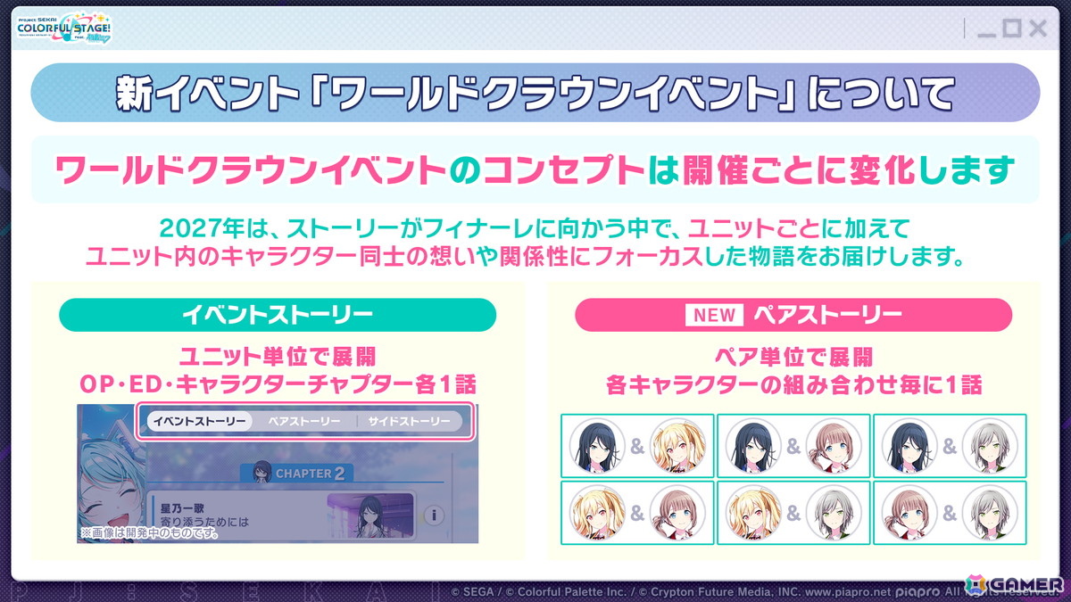 「プロセカ」ワールドリンクに続く新イベント「ワールドクラウンイベント」が発表！新曲7曲実装、書き下ろしアーティストも公開の画像
