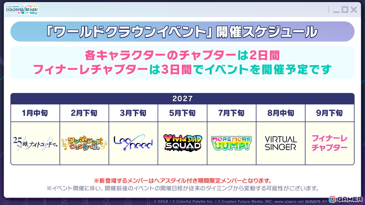 「プロセカ」ワールドリンクに続く新イベント「ワールドクラウンイベント」が発表！新曲7曲実装、書き下ろしアーティストも公開の画像