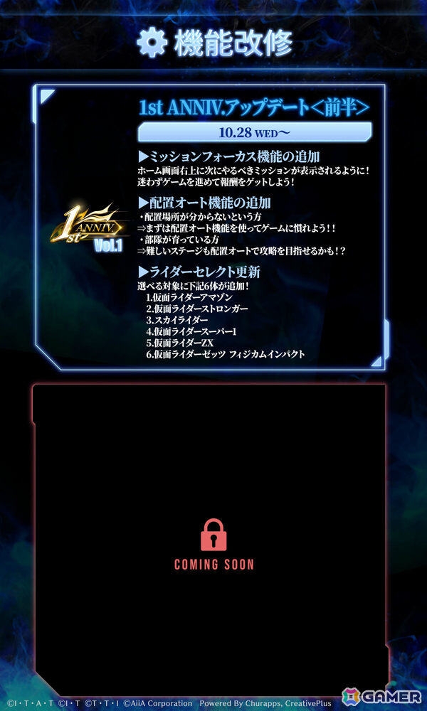 「仮面ライダー DEFENSE WARRIORS」最大550連無料の1周年キャンペーンが開催！「仮面ライダーギーツIX」も参戦の画像4