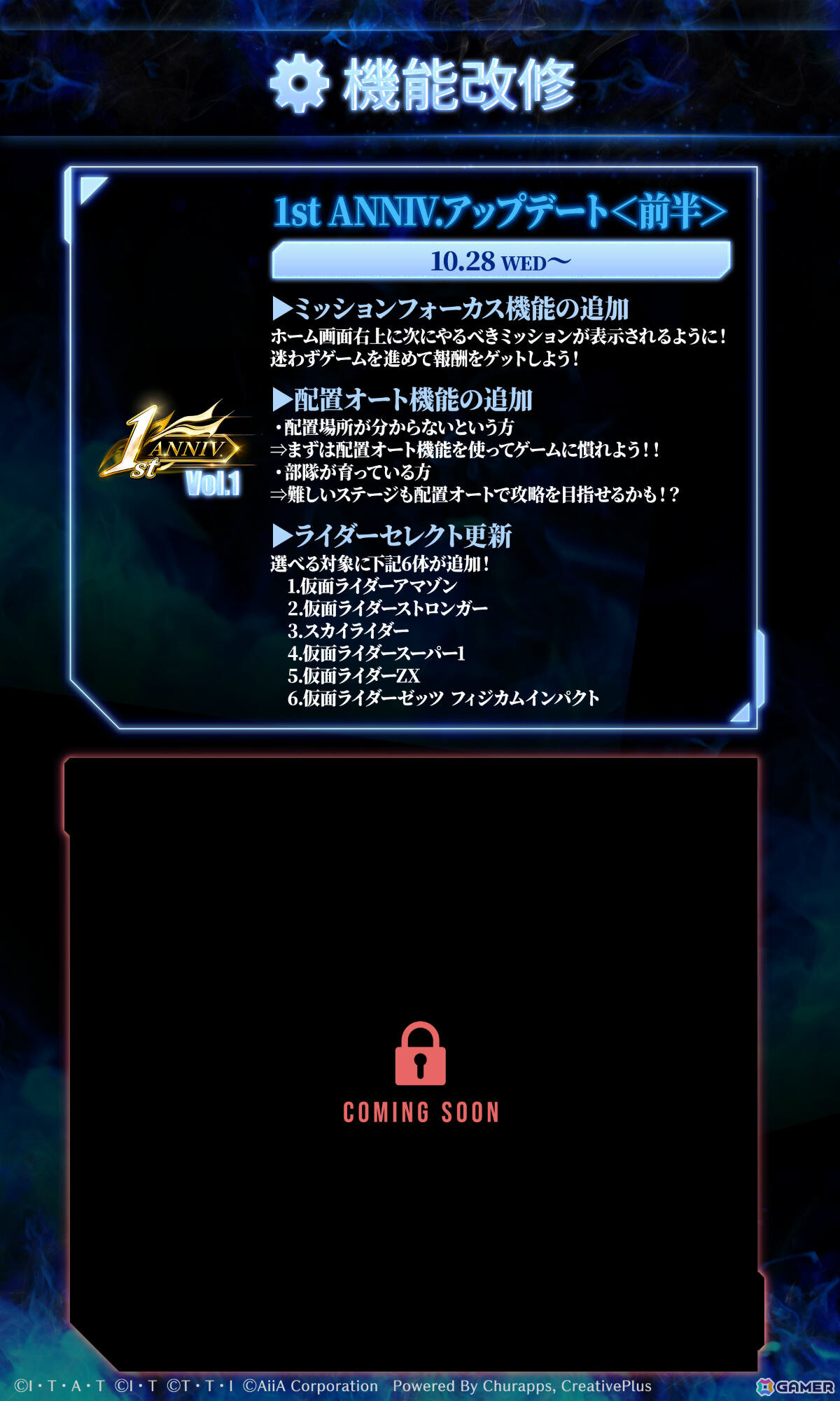 「仮面ライダー DEFENSE WARRIORS」最大550連無料の1周年キャンペーンが開催!「仮面ライダーギーツIX」も参戦の画像