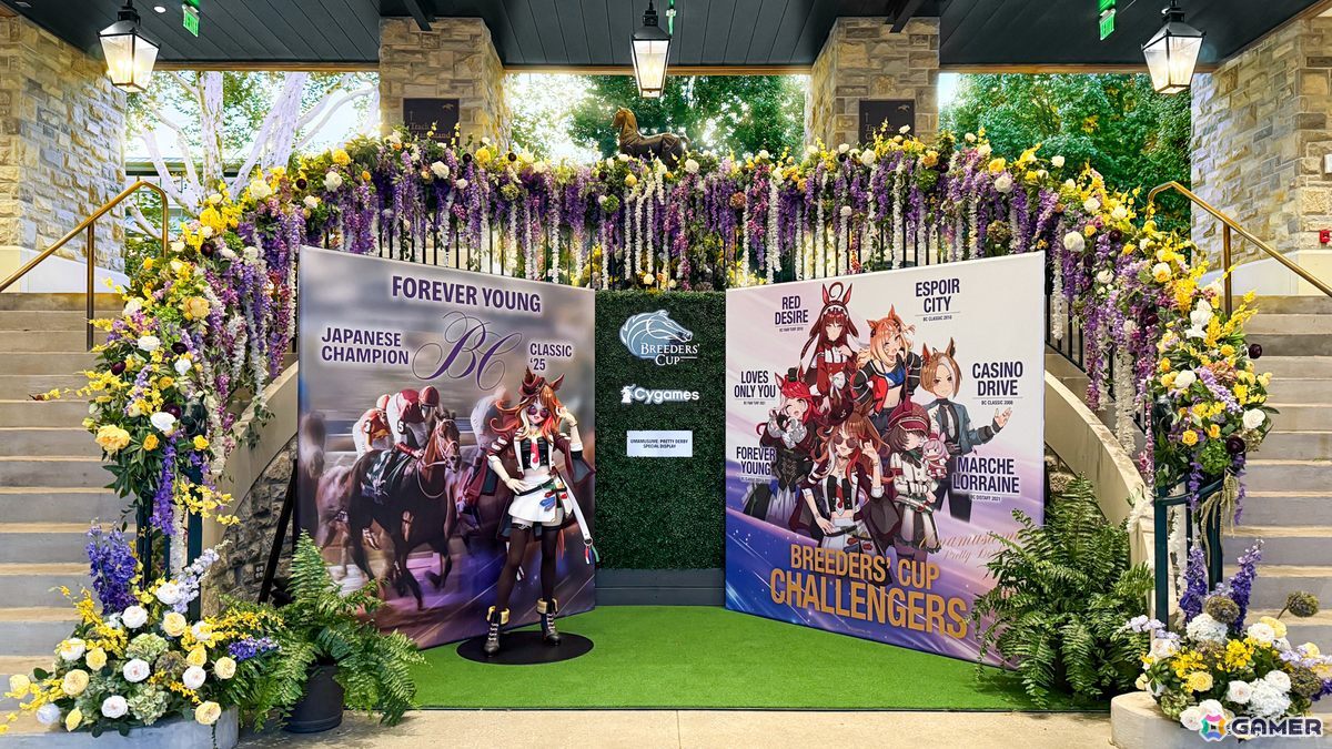 「ウマ娘」フォーエバーヤングの等身大フィギュアが米・キーンランド競馬場に登場!Cygames冠レースは10月31日に開催の画像
