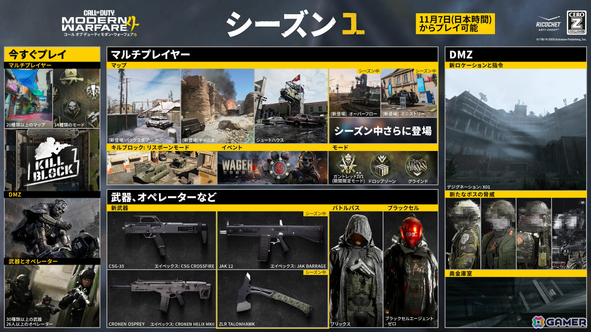「CoD: MW4」シーズン1が11月7日より開幕!悪天候に立ち向かう「バックスタブ」などの新マップや新モードがマルチプレイヤーモードに登場の画像
