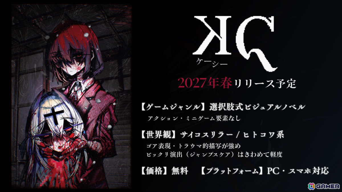 少女たちの友情を“しゃべる生首っ娘”が破壊するサイコスリラーADV「ケーシー」プレイ画面などの情報が公開の画像